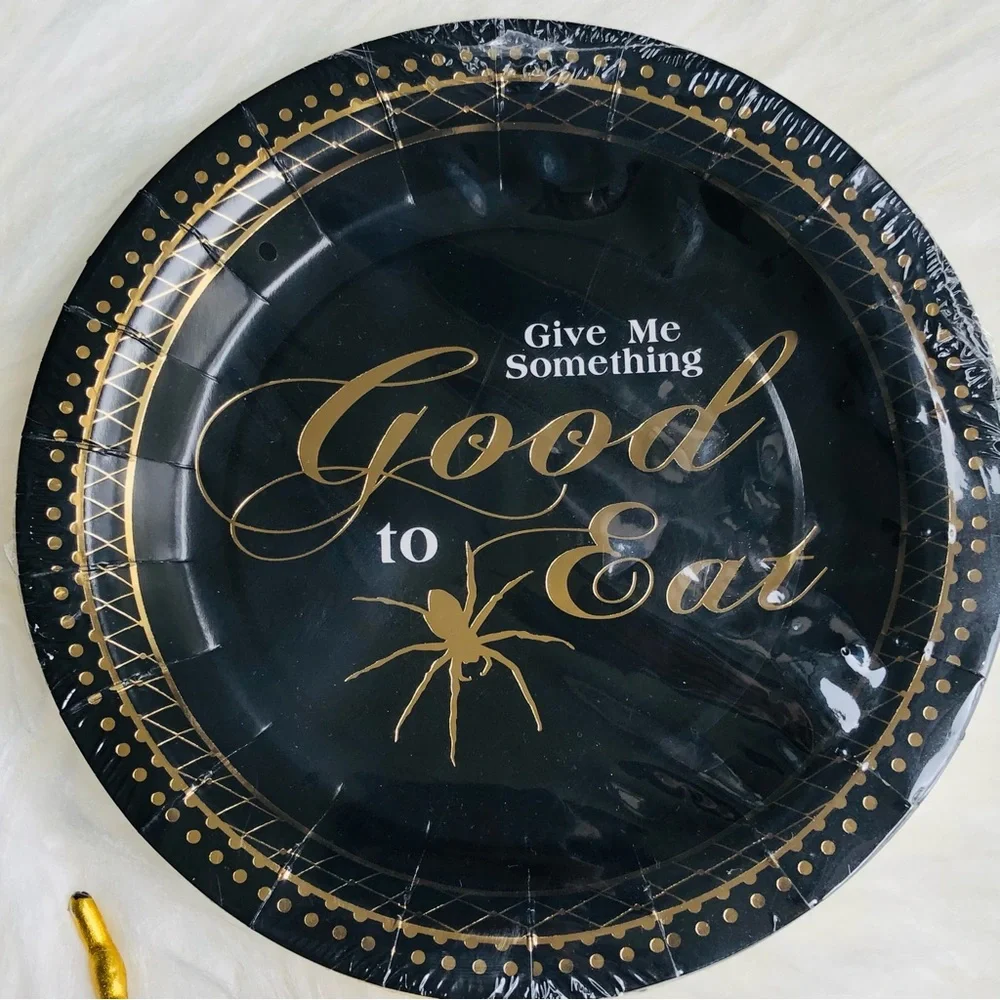 Haunted Halloween Spider Plates & Decor 3 pc